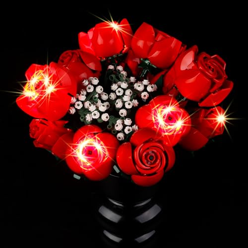 Kyglaring LED Light Kit for Lego Icons Roses Bouquet 2024 Building Set, Bouquet of Roses Lighting Kit Designed for Lego 10328 Botanical Collection, Gift for Valentine's Day-No Model(Classic Version)