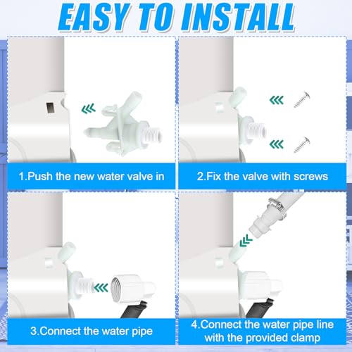 Image of NQEUEPN 385311641 RV Toilet Valve Kit Compatible with Dometic 300, 301, 310, 311, 320, 321, RV Toilet Repair Kit RV Toilet Valve Parts Replacement, Including Accessories, black