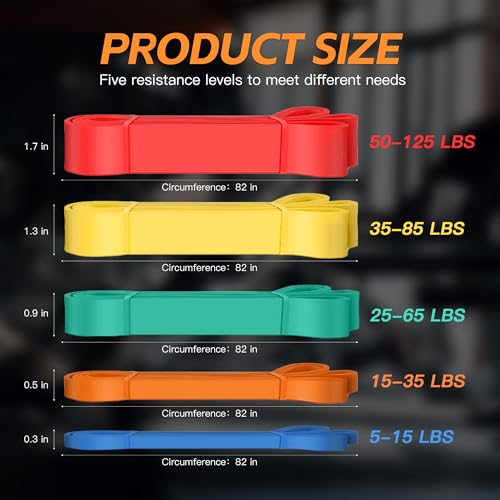 Image of Pull Up Bands, Resistance Bands Set, Exercise Workout Bands for Men & Women, Ideal for Body Stretching, Physical Therapy and Muscle Training