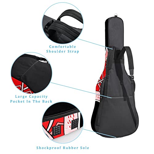 Housse imperméable pour guitare acoustique avec double bandoulière et poche Motif floral, Multicolore 08, 42.9×16.9×4.7… - Les Beatles, Paul McCartney, John Lennon, RIngo Starr, George Harrison Housse imperméable pour guitare acoustique avec double bandoulière et poche Motif floral, Multicolore 08, 42.9x16.9x4.7… – Image 4
