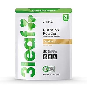 3leaf Nutritional Shake Mix – Milk Powder for Daily Immune Support – Vitamin Rich Blend – Made in Ireland from Grass and…