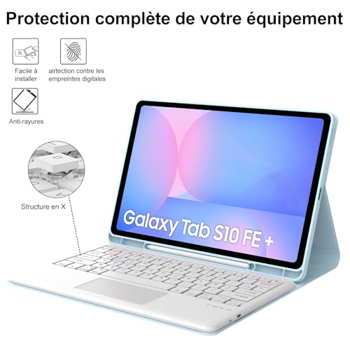 Coque Clavier Samsung Tab S10 FE+ Plus évite la perte du stylet