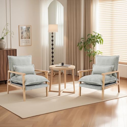VINGLI Mid-Century Modern Cloud Accent Armchairs set of 2 with Lumbar...