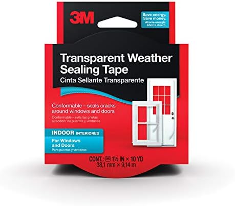 3M Interior Transparent Weather Sealing Tape for Windows and Doors, Moisture Resistant Tape, 1.5 in. x 10 yd. Roll