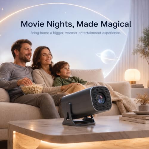 Image of AILKIN |Smart Projector 4K Ultra HD| Supported with Android 14, WiFi 6 & Bluetooth 5.0, 500 ANSI HD 1080P Portable Projector for Room, 120 inch Display, Screen Cast & 8W Speaker