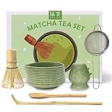 Valuetom抹茶 セット 茶道セット6点 （ 片口茶碗、茶筅、茶杓、茶筅立て、抹茶スプーン、茶漉し ）茶道具抹茶ラテを作り茶道を練習したりする初心者 母 父 先輩 先生誕生日 贈り物