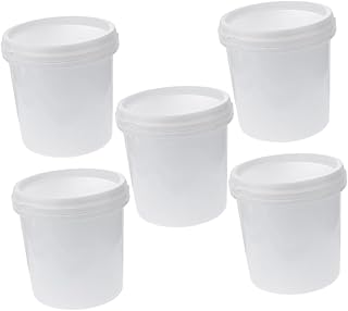 CIYODO 5pcs Food Grade Plastic Bucket Beach Bucket Buckets with Lids Small Bucket with Lid Industrial Pails Cleaning Bucket Car Washing Tub White Water Bucket with Handle Farm Bucket Pet