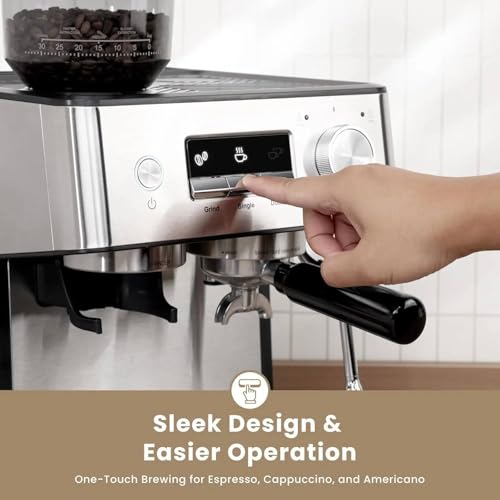 Image of Fastlink‚20 Bar Espresso Machine with Built-in Grinder & Milk Frother - Professional Coffee Maker for Barista-Quality Espresso at Home
