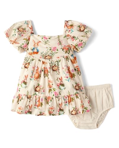 Gymboree Baby-Girls and Newborn Sleeveless Dressy Special Occasion Dresses with Diaper Cover Ivory Bunny 18 Months 24 Months