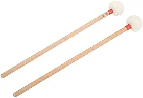 2 peças de martelo de cabeça de feltro de 45 mm – baquetas de madeira de bordo para bumbo e timbales, marretas profissionais de percussão com cabeças de feltro macias (vermelho)