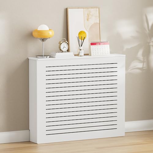 Vieux radiateur : cache-radiateur blanc 70 cm avec étagère supérieure
