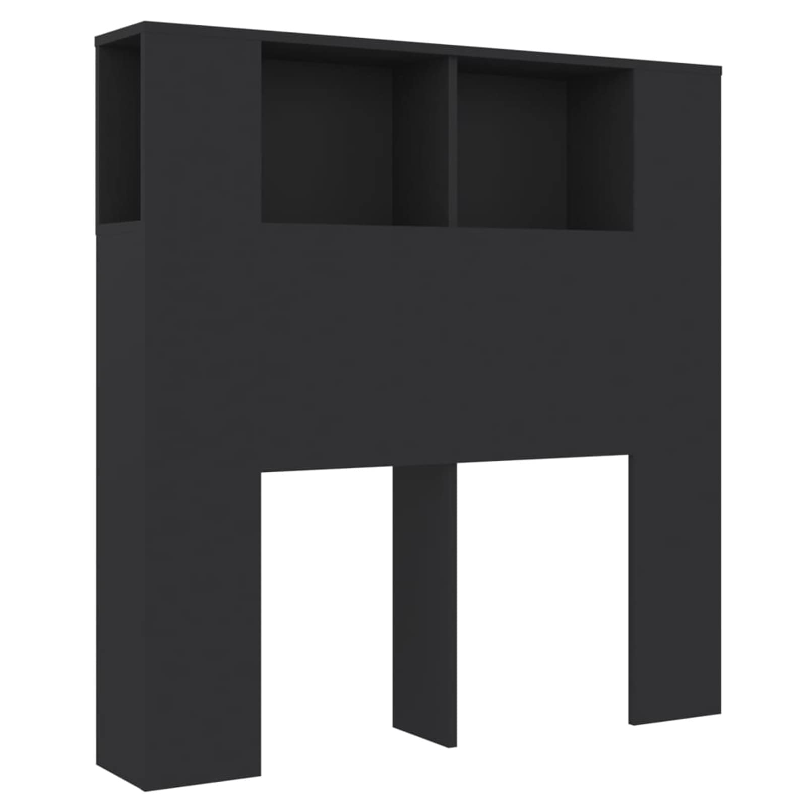 Mueble cabecero, Cabezal De Cama, Cabecera para Cama, Cabezales Dormitorios Modernos, Negro 100x18,5x104,5 cm