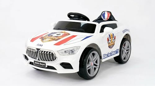 ATAA Coche eléctrico Mundial de fútbol Francia 12V, 2 Motores, Mando a Distancia, Luces LED, 3-6 Años