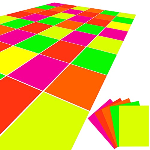 Boao 40 Sheets Neon Papers Glow in The Dark Party...