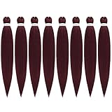 Braiding Hair Pre Stretched Braiding Hair 24 Inch 8 Packs Braiding Hair Pre Stretched Hair For Braiding Hot Water Setting Soft Synthetic Braiding Hair Extension For Twist（99J)