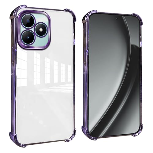 GOGME Funda para Realme C51 / Realme Note 50 / Realme C53 Esquinas Reforzadas con Protector Cámara Carcasa/TPU Anti - Arañazos Antigolpes Suave Clara Design - Morado