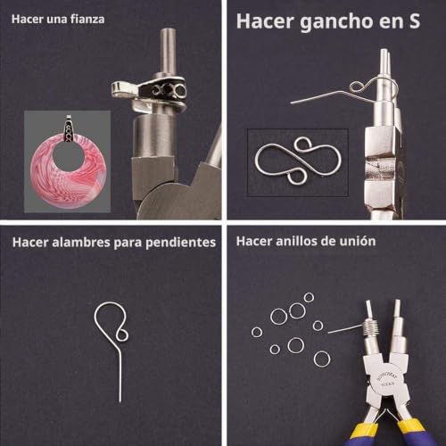 Miniatura 5 de Benecreat 3 Piezas Alicates Para Joyería, 6 En 1 Alicate Para Hacer Bucles, Alicates Dobles Para Joyería De Nailon Y Alicate Con Punta De Cadena Para Fabricación De Bisutería