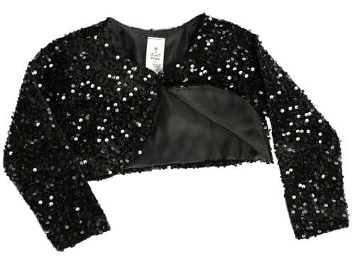BNY Corner Little Girls Long Sleeve Sequin Top Cardigan Dress Coat Shrug Sweater3