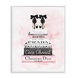 Stupell Industries Black Heels Pink Silver Bookstack Glam Fashion, Design by Amanda Greenwood White Framed Wall Art, 24 x 30, (aa-518_wfr_24x30)