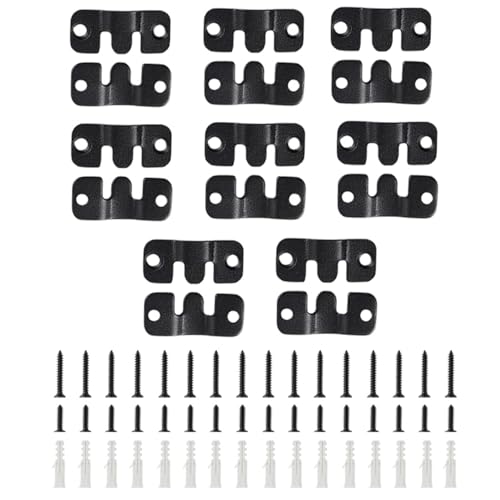 Image of 16Pcs Stainless Steel Interlock Hanging Buckle, Flush Concealed Mount Brackets, Z Clip Bracket for Picture Display Art Gallery (S2, Black)