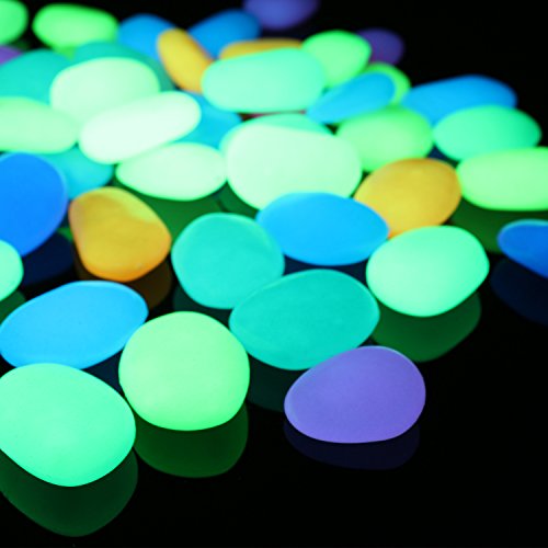 Image of Shiny Stone Glow in the Dark Pebbles, Multicolor, Big Size 3-4cm, 400g /14.1oz | Decorative Glow Stones, Fish Tank Aquarium Gravel, DIY Garden Gifts Decoration