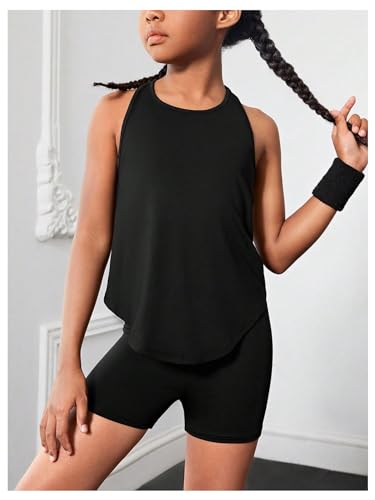 Image of BEAUDRM Girl's 2 Piece Workout Outfits Crop Top and Shorts Athletic Sets | Activewear Sets,Dance Sets,Tumbling Outfits,Hip Hop Dance Outfits,Cheer Practice Outfits for Girls