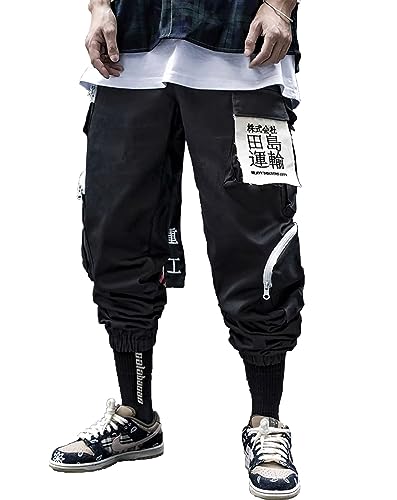 Niepce Inc Men's Japanese Streetwear Techwear Cargo Pants with Design