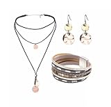 Un design bohème chic à l'esprit vintage tendance : Inspirée par le style bohème et les influences rétro, cette parure apporte une touche originale et affirmée à vos accessoires de mode. Le mélange des textures, les formes pendantes et les tons dorés créent un rendu harmonieux et stylé, idéal pour les femmes qui aiment exprimer leur personnalité à travers des bijoux uniques au charme intemporel.