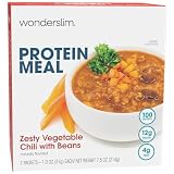 WonderSlim Protein Meal, Zesty Vegetable Chili w/Beans, 12g Protein, 4g Fiber, Gluten Free (7ct)