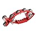 Hand Tambourine Bell Hand Drum Bell Fish Shaped Double Row Tambourines Musical Rhythm Instrument without Burrs for Children(red)
