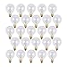 25 Pack Clear G40 Globe Light Bulbs for Patio String Lights Fits E12 and C7 Base 5 Watt 1.5 Inch Dimmable Light Bulbs G40 Replacement Bulbs for Patio Lights