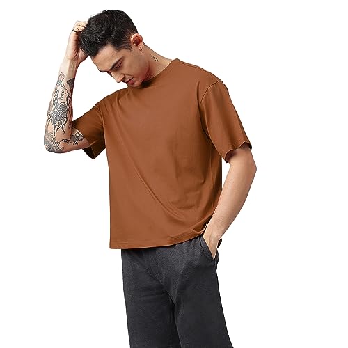Image of Free Authority Loose Fit Solid Black Tshirt for Men