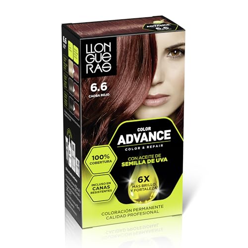 Llongueras Color Advance Tinte Pelo Mujer Coloración Permanente 100% Cobertura Incluso En Canas Resistentes - Tono 6.6 Caoba Rojo