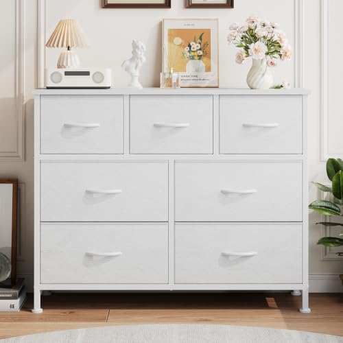 HAPPYMONT Fabric Dresser for Bedroom with 7 Drawers, Chest of Drawers by HAPPYMONT - Used condition - US$43.69