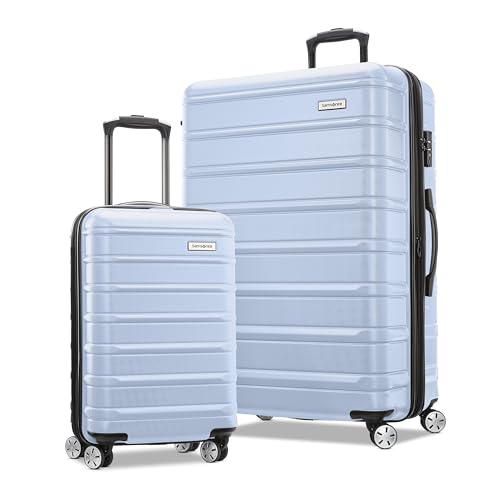 Image of Samsonite Omni 2 Hardside 2 Piece Set - Includes Global Carry-On & Large Checked Suitcases - 360 Dual Spinner Wheels - Integrated TSA Lock & Expansion - Amazon Exclusive - Pale Blue