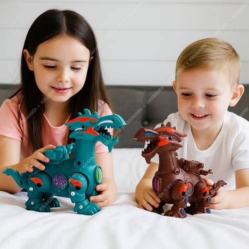 Image of Kids Mandi Walking Dinosaur Toy with Sound | Music and Mist Spray | Electric Educational Toy
