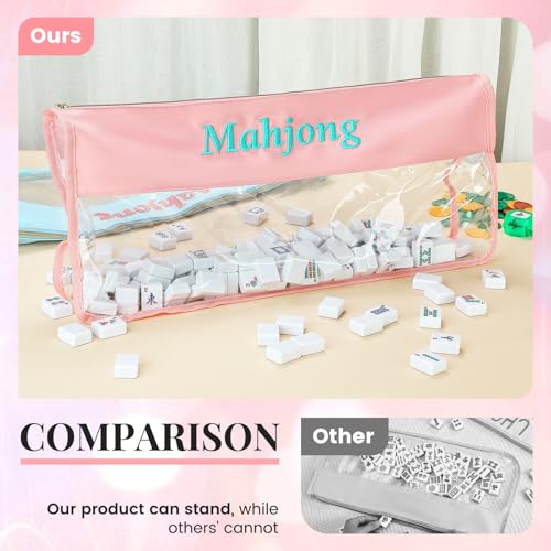 Bolsa para Fichas de Mahjong Americana con Cierre Rosa miniatura 5