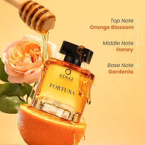 Image of KENAZ Fortuna Long Lasting Perfume For Men & Women 100ML | Dubai Crafted | Floral Fruity With Orange Blossom & Patchouli | Unisex Parfum | 20% Fragrance Oil