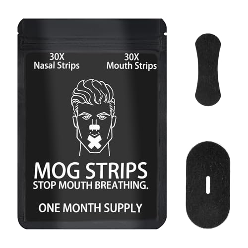 30 Pcs Mouth Tape for Sleeping & 30 PcsTiras Nasales para Dormir Antirronquidos, Cinta Bucal para Dormir, Tiras Bucales para Dormirs, Tiras Nasales y Bucales para Dormirs, Nasal Strips Dispositivos