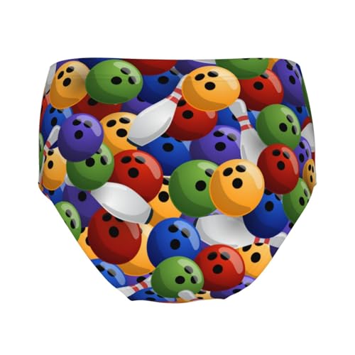 Colorful Bowling Pins And Bowling Balls Girls' Underwear Soft Cotton Little Girls Panties Comfort Briefs2