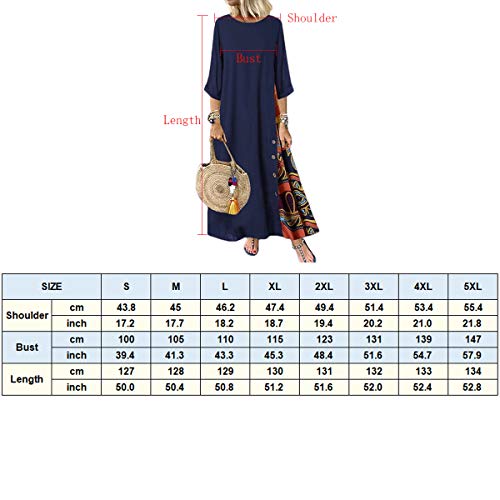 Vestido Longo Casual Feminino Reshe Manga Curta Solto Liso, Azul marinho, X-Large