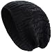 Ls Lady Thick Slouchy Knit Oversized Beanie Cap Hat Winter Warmming Cap Black