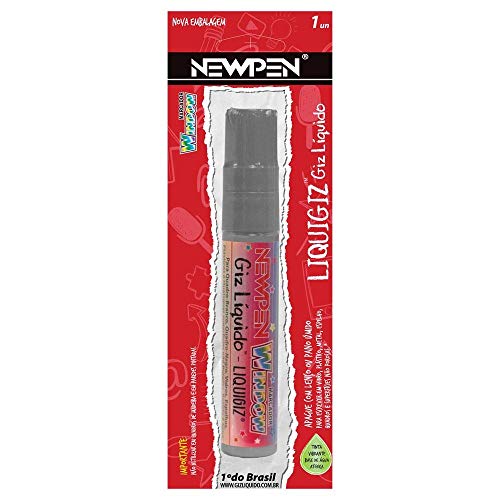 Giz Líquido, Newpen, Window, Ponta Jumbo, Retangular, Prata