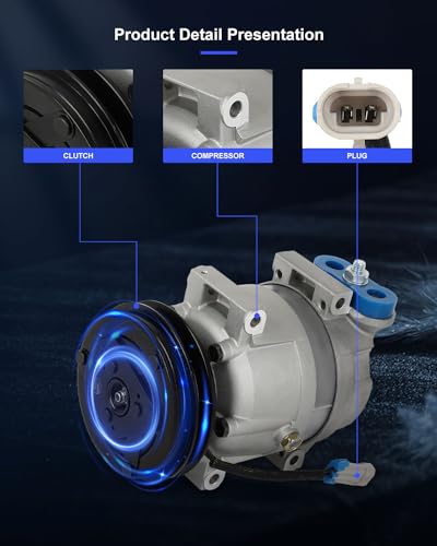 Image of ECCPP A /C Compressor with Clutch Fit for Daewoo Lanos 1.5L 1.6L 1999-2002 AC Compressor