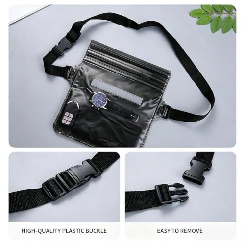 Large Waterproof Phone Pouch Waist Bag, Clear Crossbody Dry Pack miniatura 3