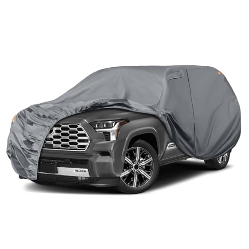 Image of Waterproof Premium Car Covers Replace for 2001-2025 Toyota Sequoia, 10 Layers Heavy Duty with Cotton Liner All Weather Car Cover with Zipper Door, Windproof Bands for Snow Rain Dust Protection