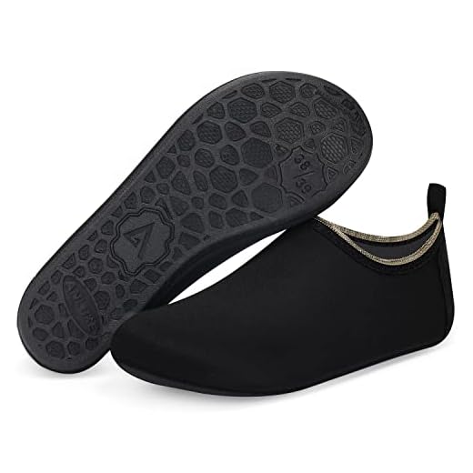 ANLUKE Water Shoes Barefoot Aqua Yoga Socks Quick-Dry Beach Swim Surf Shoes for Women Men Black 38/39