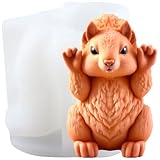 GLITZXFH Squirrel Candle Mold Squirrel Resin Casting Silicone Molds for Candles Making Aromatherapy Candles Wax Polymer Clay Home Decoration