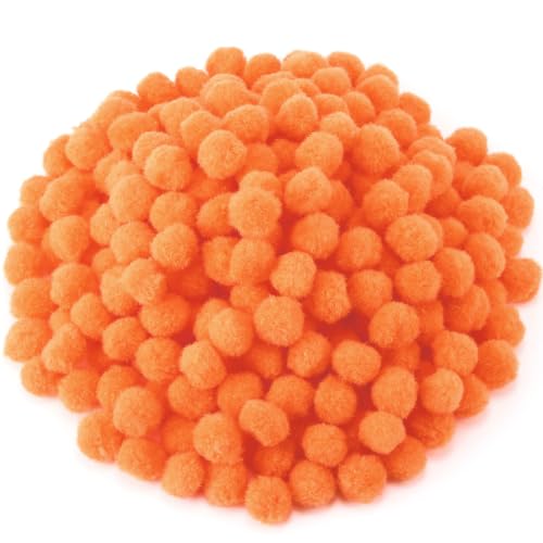 Shappy 500 Pieces 1 Inch Pom Poms Craft Balls, Orange