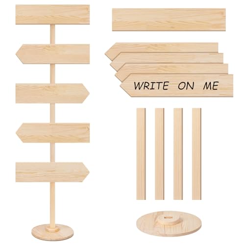 Chunful 63 Inch Wooden Blank Arrow Signs with Stakes Wood Blank Directional Yard Sign for Outdoor Lawn Patio Yard Garden Weddings Birthday Party Guidepost Decorations